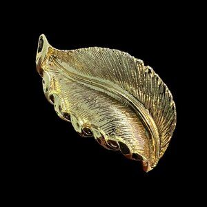 Gerrys‎ Brooch Feather Gold Tone Leaf Pin Vintage